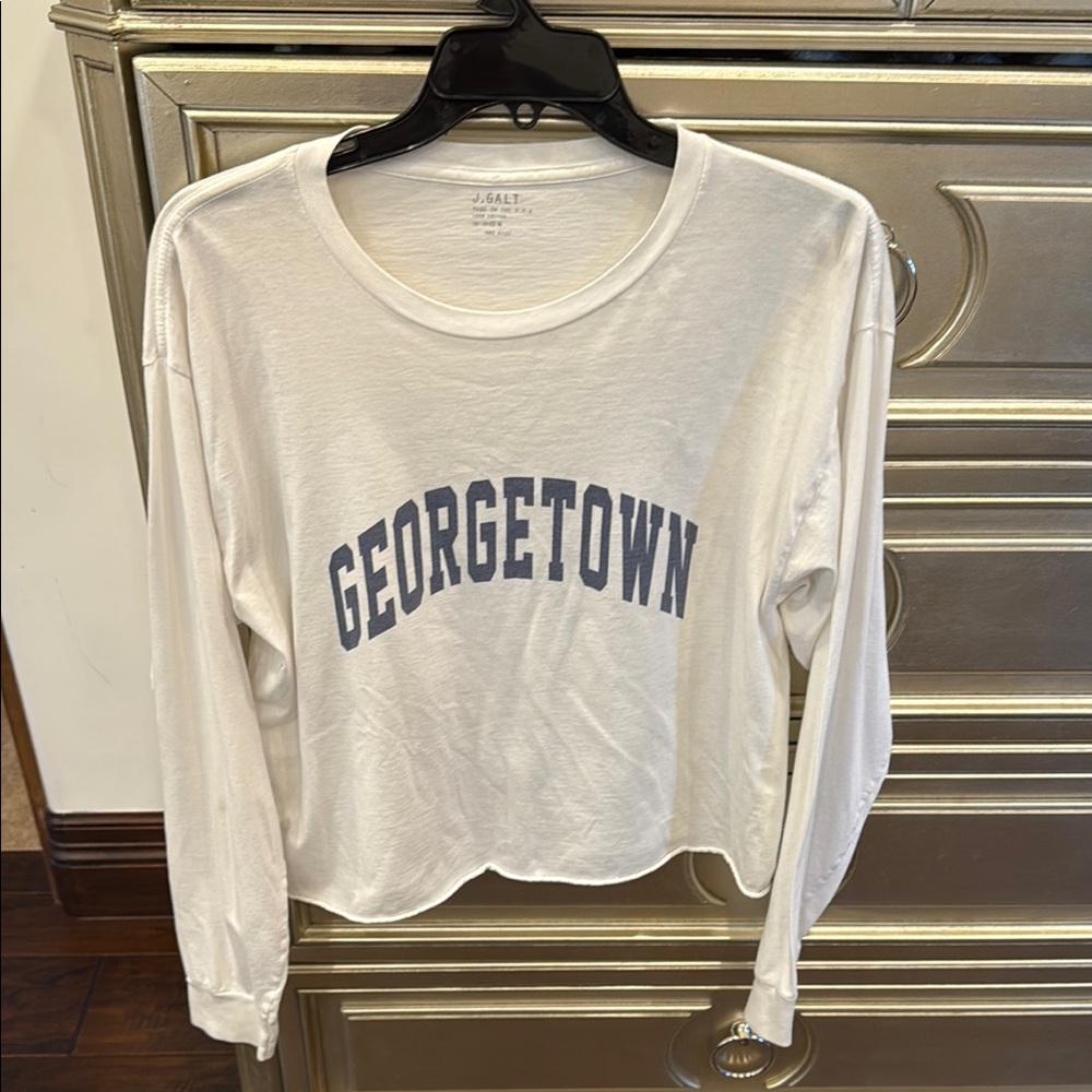 Brandy Melville White Georgetown Long Sleeve Tee